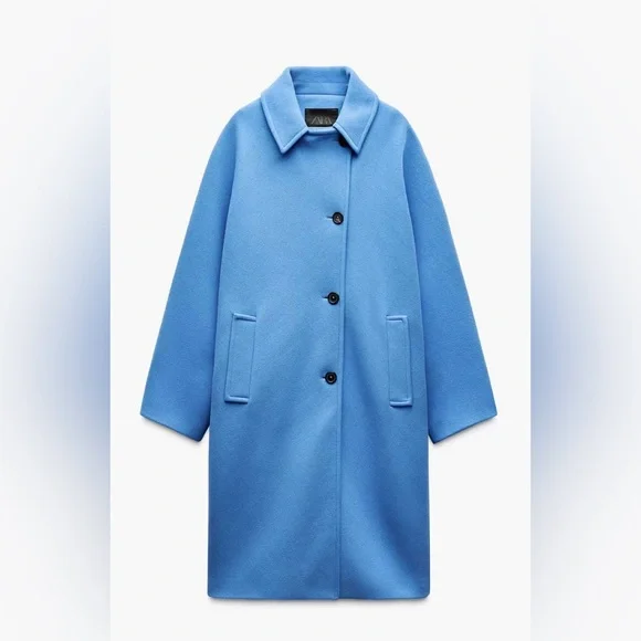 ZARA  MANTECO ZW COLLECTION  WOOL OVERSIZED COAT - Picture 6 of 12